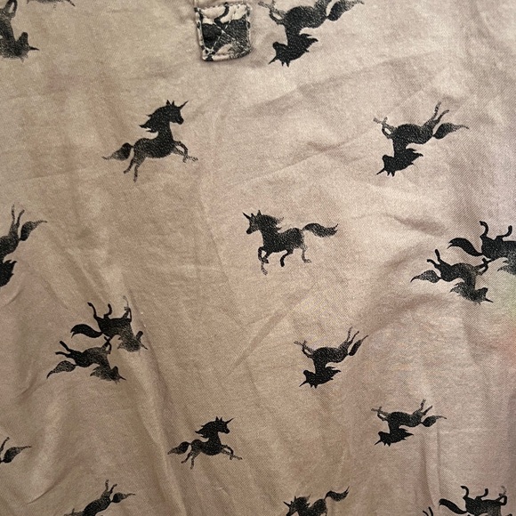 H & M Brown Shirt Dress with Unicorn Print size 10 AS IS - Picture 5 of 9
